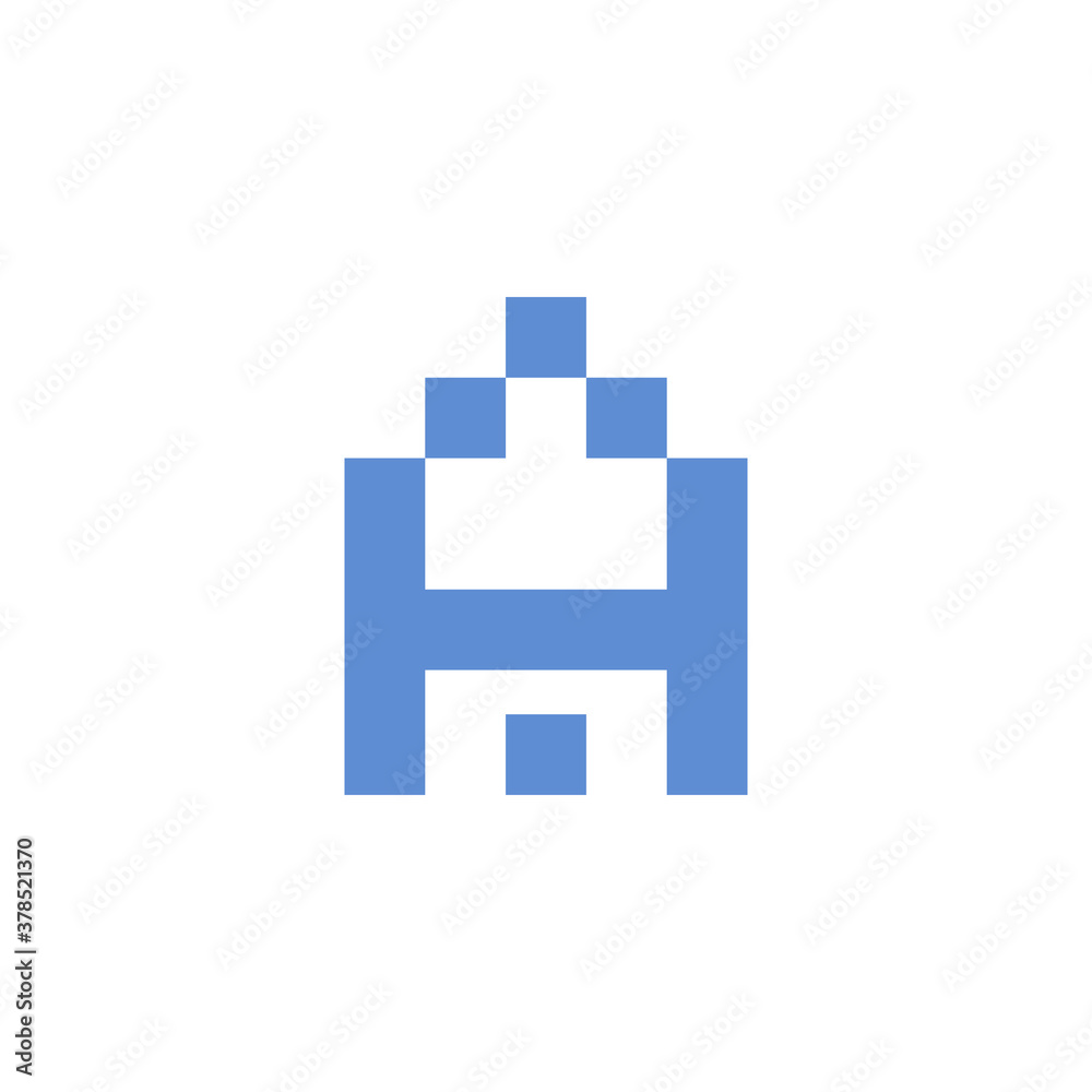 pixel art style letter A forming a house. good for gaming logo pixel art style letter A forming a house. good for gaming logo