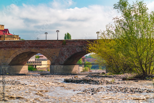 Old arched brick bridge in the Guba city, built in 1894, Azerbaijan travel photo