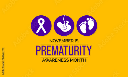 Vector illustration on the theme of Prematurity awareness month observed each year during November.