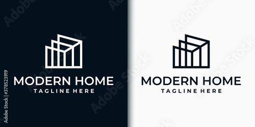 Abstract logo real estate, building, apartment, architect, with two versions