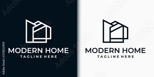 Abstract logo real estate, building, apartment, architect, with two versions