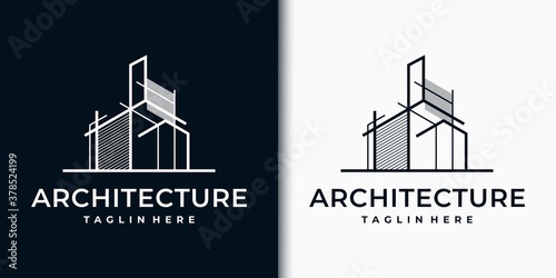 logo for real estate, building, apartment, architect, with two versions