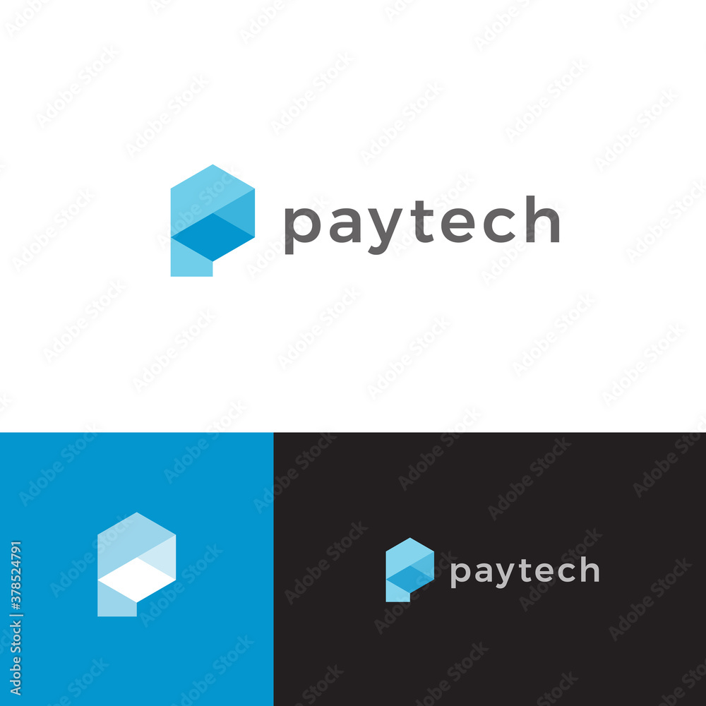 Electronic Payment Symbol, Blue Hexagon Shape, Abstract Letter P. Web pay tech logo concept. Geometric Logo Template for Identity. Innovate Financial Technology Sign. Isolated vector illustration Electronic Payment Symbol, Blue Hexagon Shape, Abstract Letter P. Web pay tech logo concept. Geometric Logo Template for Identity. Innovate Financial Technology Sign. Isolated vector illustration