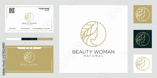 Beauty women logo design, with line concept