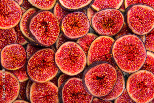 Obraz na płótnie Fig slices fruit background w salonie