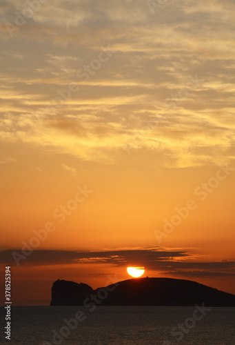 sunset over capo caccia, alghero, sardinia, italy