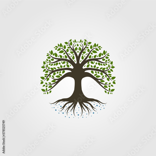 tree logo vintage nature symbol vector illustration design photo