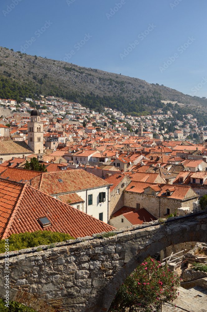  roofs of Dubrovnik old town, Croatia, seen from the city walls