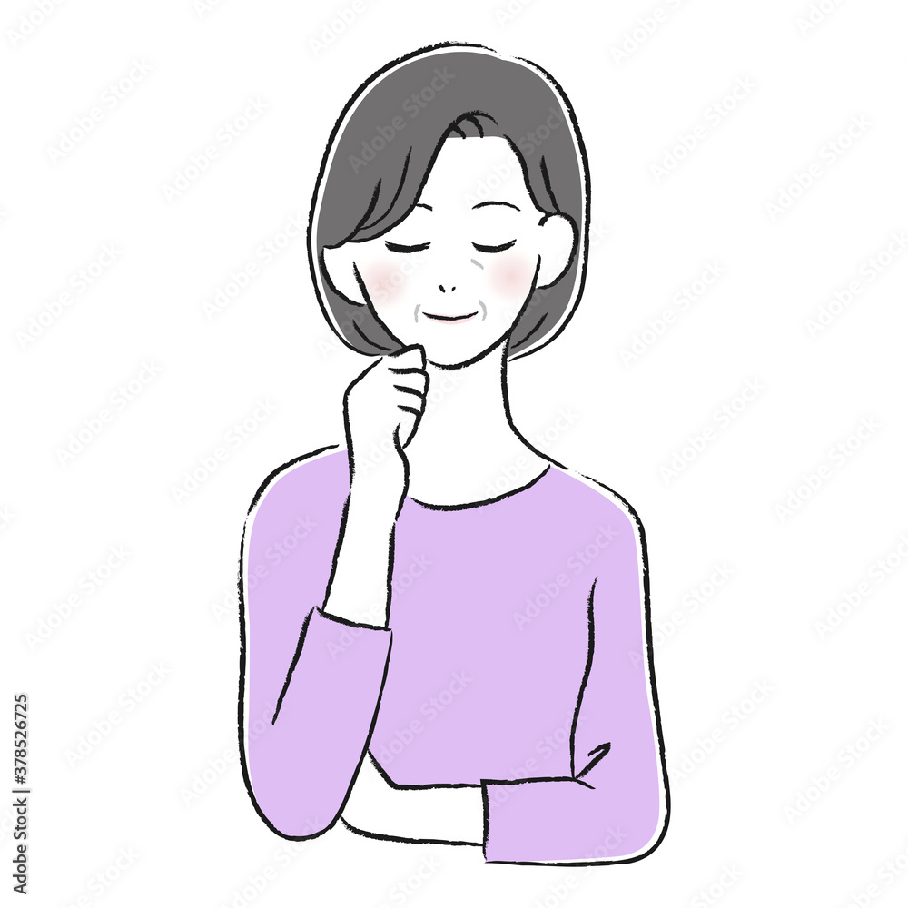 笑顔の女性 考える 笑顔の女性 考える