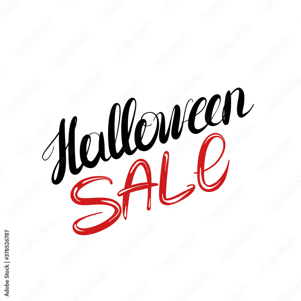 Halloween sale - lettering handwriting, beautiful inscription. Doodle for textiles, t-shirts or postcards.