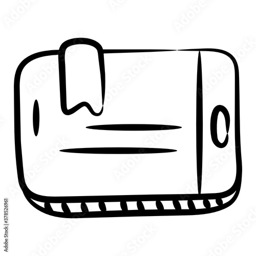 
A doodle vector design of mobile learning icon
