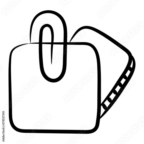 
Wire or plastic bent to hold paper, paper clip vector 
