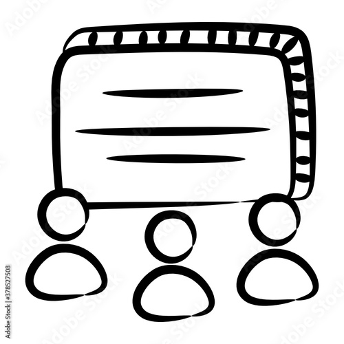 
A doodle icon of classroom, hand drawn style 

