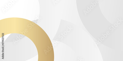 Abstract template white and gray color luxury background design. Geometric triangles with golden lines. 