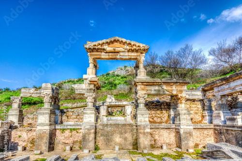 Fountain of Trajan view in Ephesus Ancient City