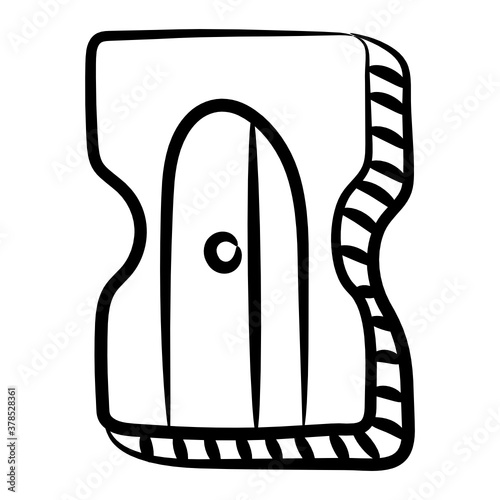
A pencil sharpener icon, doodle vector 
