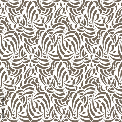 Vector Seamless Pattern with Calligraphic Ornament