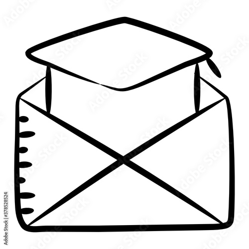 
Hand drawn vector design of educational mail icon
