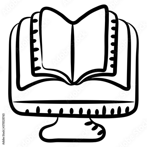 
A doodle vector design of digital education icon
