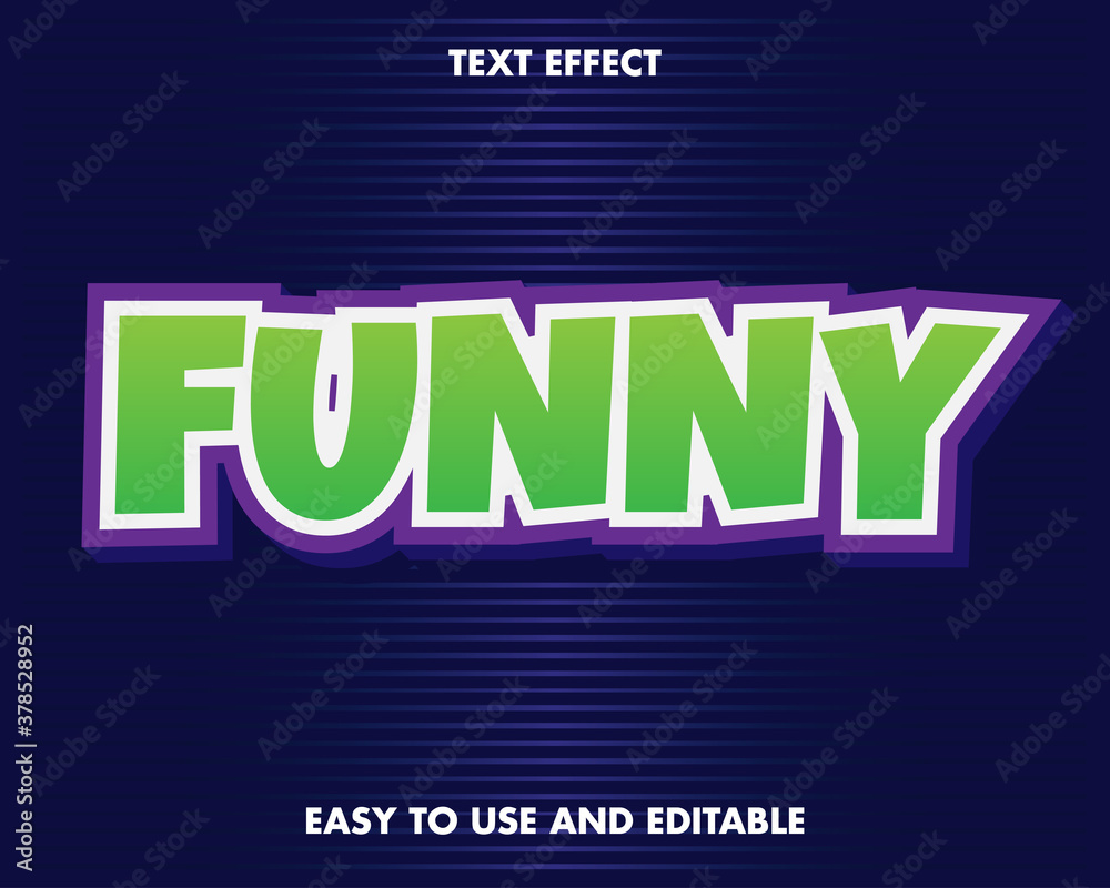 Funny Text Effect. Easy to Use and  Editable. Premium Vector Illustration