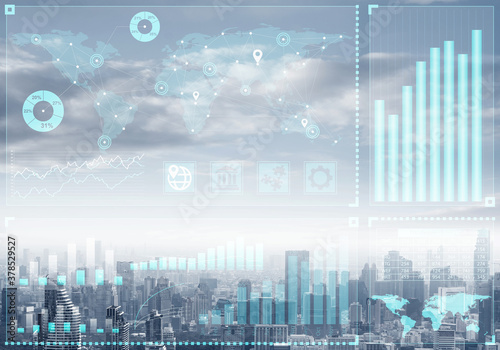 Business concept with abstract stock market data