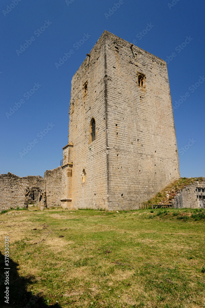 torre del homenaje,castillo de Puivert, siglo XIII, castillo cátaro ubicado en el pueblo de Puivert, en el departamento del Aude, Languedoc-Roussillon, pirineos orientales,Francia, europa