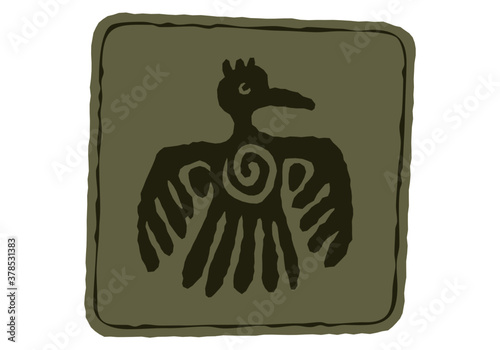 Indian art. Totem symbols. Vector template for logo and illustrations.