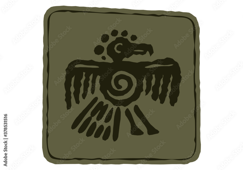 Indian art. Totem symbols. Vector template for logo and illustrations.