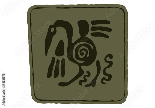 Indian art. Totem symbols. Vector template for logo and illustrations.