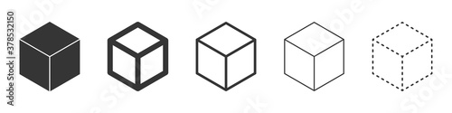 Cube vector icons. Black Cube icons. photo