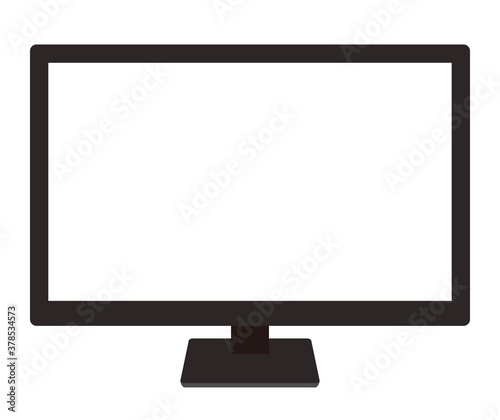 正面向きの黒いシンプルなデスクトップパソコン　画面内透過