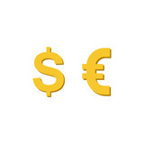 dollar euro signs. money logo Stock vector illustration