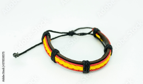 leather bracelet with the flag of spain