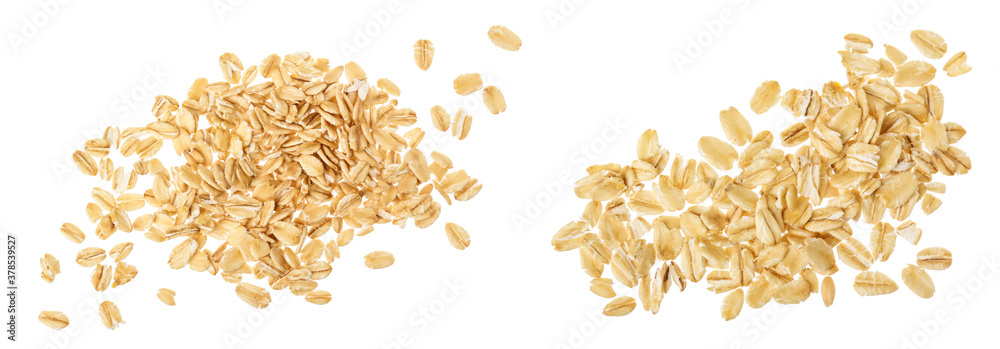 oat flakes isolated on white background. Top view oat flakes isolated on white background. Top view