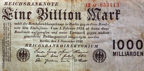 Deutsches Inflationsgeld von 1923 photo