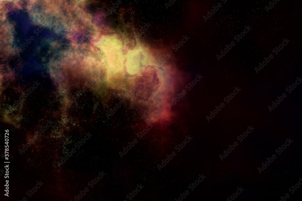 colorful stars nebula with cloud texture and background