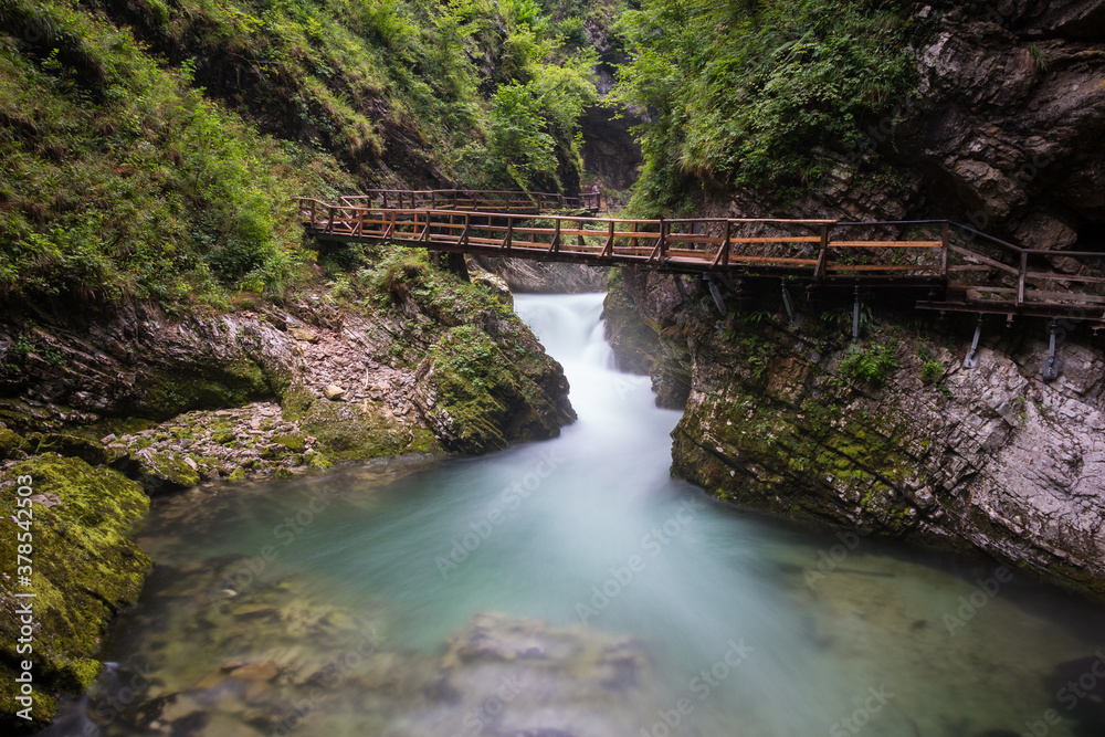 Vingar Gorge in Slovenia - river Radovna. Vingar Gorge in Slovenia - river Radovna.