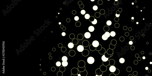 Dark Green, Yellow vector background with bubbles. Colorful illustration with gradient dots in nature style. Design for your commercials.
