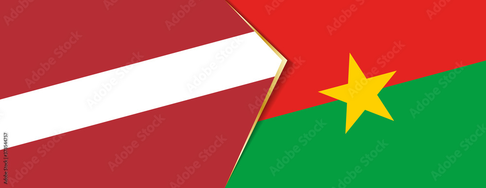 Latvia and Burkina Faso flags, two vector flags. Latvia and Burkina Faso flags, two vector flags.