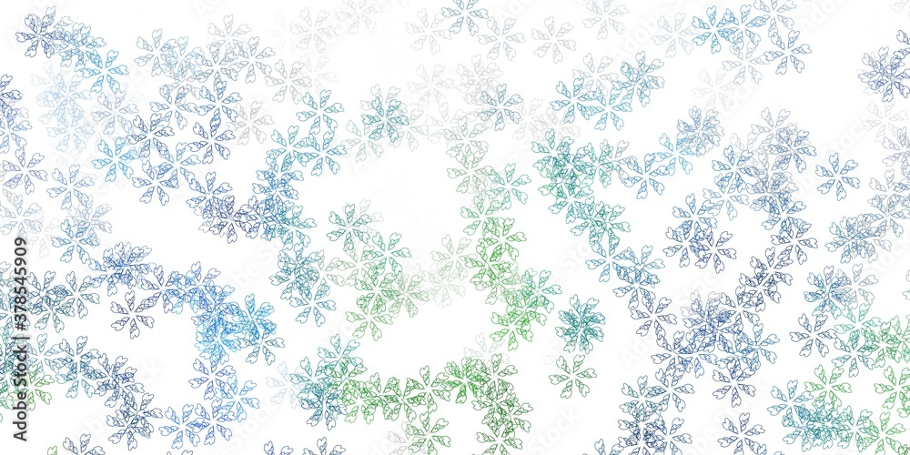 Light blue, green vector abstract template with leaves. Light blue, green vector abstract template with leaves.