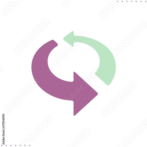 refresh button vector icon in flat