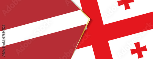 Latvia and Georgia flags, two vector flags.