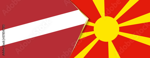 Latvia and Macedonia flags, two vector flags.