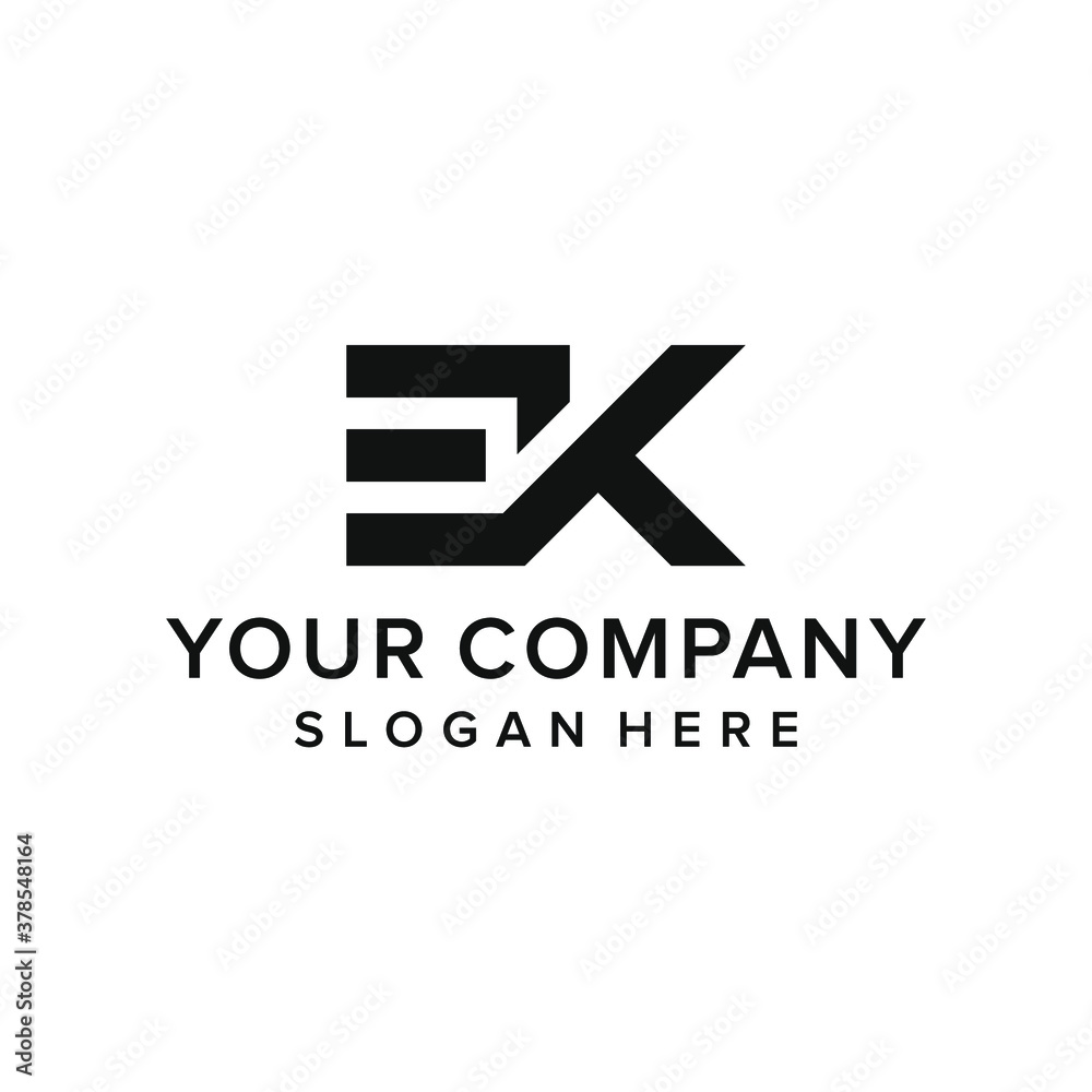 Modern EK logo design
