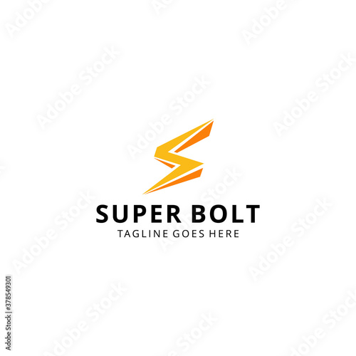 Creative illustration Bolt Electric with modern sign S logo design template 