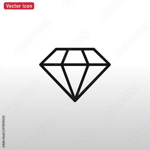 Diamond icon vector . crystal sign