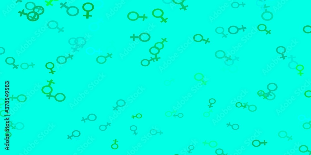 Light Green vector texture with women's rights symbols. Light Green vector texture with women's rights symbols.