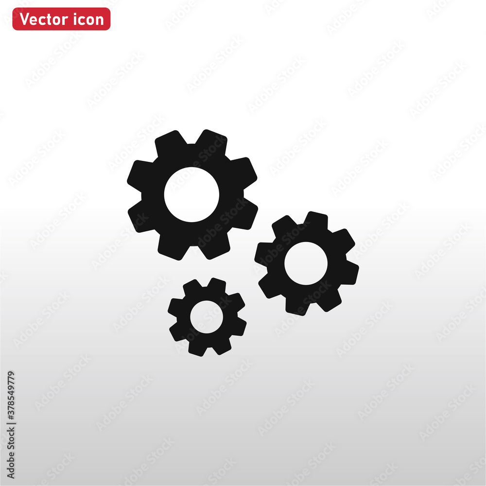 Mechanism icon vector . Gear sign Mechanism icon vector . Gear sign