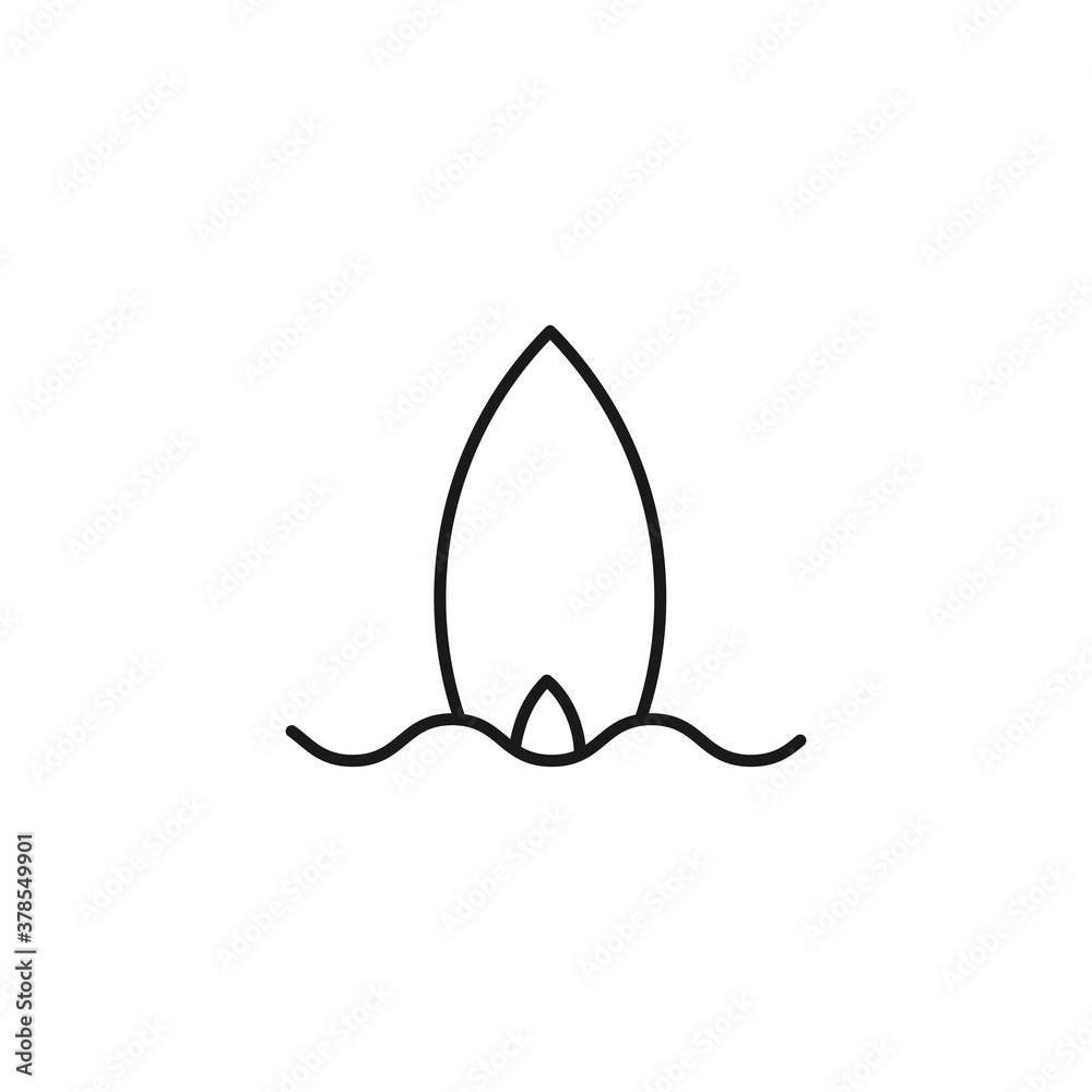 Surfing Modern Simple Outline Vector Icon Surfing Modern Simple Outline Vector Icon