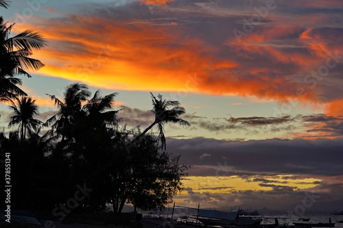 Sunset on a tropical island.